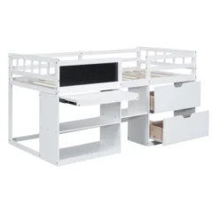 Twin Size Low Loft Bed With Rolling Desk, Shelves And Drawers - ModernLuxe -Kids Furniture Shop GUEST 8bc7e9c0 361f 483e a665 4bb0af83fa95