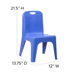 Flash Furniture 2 Pack Blue Plastic Stackable School Chair With Carrying Handle And 11" Seat Height -Kids Furniture Shop GUEST 8c525863 317e 4838 87e9 8c5851710ae2