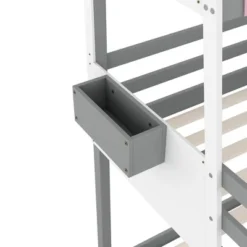 Twin Over Twin Car-Shaped Bunk Bed With Wheels, Drawers And Shelves, Gray - ModernLuxe 19 Twin Over Twin Car-Shaped Bunk Bed With Wheels, Drawers And Shelves, Gray - ModernLuxe -Kids Furniture Shop GUEST 90b12642 0ee3 42c1 9360 d44c31bd6c0a