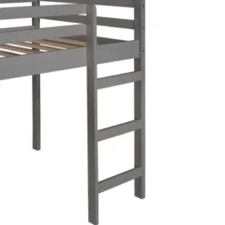 House Shape Twin Size Loft Bed With Slide, Gray - ModernLuxe -Kids Furniture Shop GUEST 956f098b 8f1d 4b54 890e 7c8fd3fb27e5
