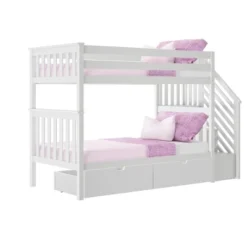 Max & Lily Twin Over Twin Staircase Bunk Bed With Storage Drawers -Kids Furniture Shop GUEST 96e89ed8 f524 49a9 90e4 24eaa86fd4c1