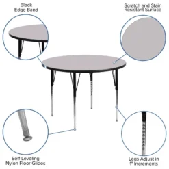 Emma And Oliver 48" Round Laminate Adjustable Activity Table -Kids Furniture Shop GUEST 99d03a77 10e7 488a 8e59 e0f0d8cc77f6