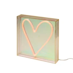 Teen Iridescent Heart Acrylic Box Novelty Table Lamp Pink - West & Arrow -Kids Furniture Shop GUEST 99fa80ef ff4b 44fd b996 92afcb093663