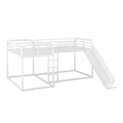 Full And Twin Size L-Shaped Metal Bunk Bed With Slide And Ladder-ModernLuxe -Kids Furniture Shop GUEST 9bd9151a d30d 4d62 bb17 694a23cf1dae