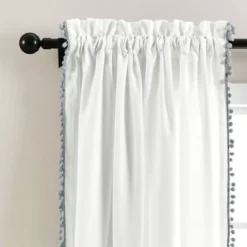 Pom Pom Window Curtain Panel - Lush Décor