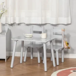 Qaba Kids Wooden Table And Chair Activity Set For Arts, Crafts, Dinning, And Reading For Toddlers Age 2 To 5 -Kids Furniture Shop GUEST 9f4ef2f2 f5f5 47b9 8860 e0829a624706