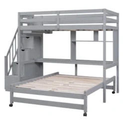 Twin Over Full Bunk Bed With Storage Stairs, Desk, Shelves And Hanger - ModernLuxe -Kids Furniture Shop GUEST 9f7cf04e 3f2d 4fb8 9930 82eaaf0daee3