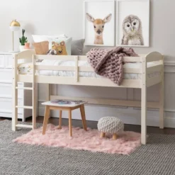 Twin Solid Pine Wood Low Loft Bed White - Saracina Home -Kids Furniture Shop GUEST 9f88cefa 1107 47f5 9d58 07ca6ee6ceaf