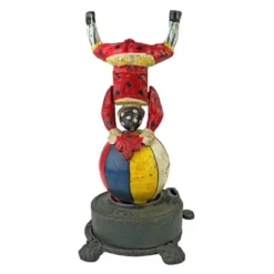Design Toscano Spinning Acrobat Clown On Globe Authentic Iron Mechanical Bank -Kids Furniture Shop GUEST a2426497 b6fc 42fd 8ad6 1d0f3fe6ef47