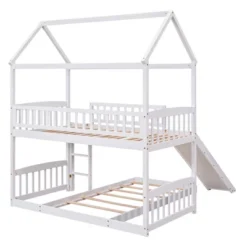Twin Over Twin Bunk Bed, House Bed With Slide And Ladder-ModernLuxe -Kids Furniture Shop GUEST a27818fd da73 4550 83cf afc424e11e7a