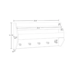 Kids' Catch-All Wall Shelf With Bookrack And Hooks White - RiverRidge Home -Kids Furniture Shop GUEST a6500deb 9f7d 4c0c b856 24396c947ae7