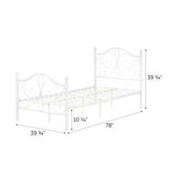Twin Country Poetry Complete Metal Platform Bed White - South Shore -Kids Furniture Shop GUEST a73cd055 f294 45e4 affd d6cdb5327ec9