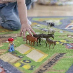 KC CUBS Boy & Girl Kids Country Farm Road W/ Construction Vehicle Car Traffic Educational Learning & Game Nursery Classroom Rug Carpet -Kids Furniture Shop GUEST a9471de2 a360 448e afe5 e964bd08dd93