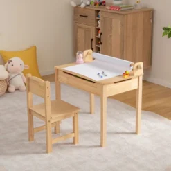 Costway Toddler Multi Activity Table With Chair Kids Art & Crafts Table With Paper Roll Holder -Kids Furniture Shop GUEST ad6b0ed4 f205 42ca 8e26 579ecdff862a