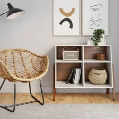 Telos Matte Walnut Storage Unit White - Nathan James -Kids Furniture Shop GUEST b1511fcc 4249 41b4 9bf5 23528478079d