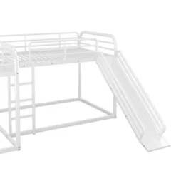 Full And Twin Size L-Shaped Metal Bunk Bed With Slide And Ladder-ModernLuxe -Kids Furniture Shop GUEST b2aff155 db6c 43b4 8487 338db58d0a27