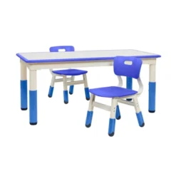 ECR4Kids Rectangle Dry-Erase Activity Table With 2 Adjustable Chairs, 3-Piece -Kids Furniture Shop GUEST b92fd7cb 78b7 49f1 91c8 a95a51461273