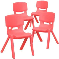 Emma And Oliver 4 Pack Plastic Stack School Chair With 12" Seat Height - Kids Chair -Kids Furniture Shop GUEST b9492034 9990 4a1e 86e5 ff25fdd84121