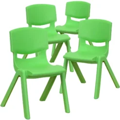 Emma And Oliver 4 Pack Plastic Stack School Chair With 12" Seat Height - Kids Chair -Kids Furniture Shop GUEST b9ab7c64 36fb 459d aaa7 6636f73a2cf4