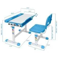 Mount-It! Kids Desk And Chair Set | Height Adjustable Ergonomic Children's School Workstation With Storage Drawer | Blue -Kids Furniture Shop GUEST b9b29310 56c7 4ca8 9a43 3f963facdd3e