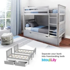 Max & Lily Twin Over Twin Bunk Bed With Under Bed Storage Drawers -Kids Furniture Shop GUEST b9b6a43a 83d4 4e82 ac21 7890192edc63