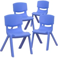 Emma And Oliver 4 Pack Plastic Stack School Chair With 12" Seat Height - Kids Chair -Kids Furniture Shop GUEST bb2c8594 e30c 4a06 af1d de294f76a880
