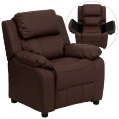 Emma And Oliver Deluxe Padded Contemporary Kids Recliner With Storage Arms -Kids Furniture Shop GUEST c3c889eb c115 438b a039 353c60c56b22