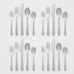 20pc Harrington Flatware Set Silver - Threshold™ -Kids Furniture Shop GUEST c415e3b7 a834 4e6d 9a1e ec219535a2d0
