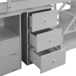 Twin Size Loft Bed With Multifunctional Movable Built-in Desk And Staircase-ModernLuxe -Kids Furniture Shop GUEST c514f23f fa9f 41bb b164 ed891f72fafa