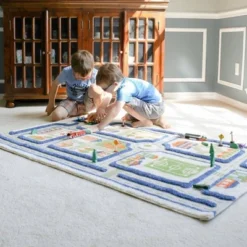 39"x59" Traffic Blue 3D Play Rug - IVI -Kids Furniture Shop GUEST c752523a 7969 4749 a9c0 ce04836a1f7e