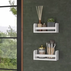 2pk Kids' 10" Floating Wall Mount Bookshelf Set White - RiverRidge Home -Kids Furniture Shop GUEST ca0c00c6 c615 497b a352 7e136e7c6dc7