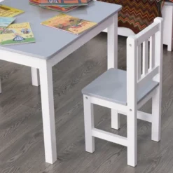 Qaba Kids Table And Chair Set For Arts, Meals, Lightweight Wooden Homework Activity Center, Toddlers Age 3+, Gray -Kids Furniture Shop GUEST d0bf6846 6423 45bd 8263 00ff71754f08
