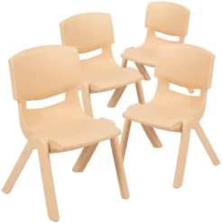 Emma And Oliver 4 Pack Plastic Stackable Pre-K/School Chairs With 10.5"H Seat -Kids Furniture Shop GUEST d2c01ef5 7e63 4347 9e8b ea63271d896c