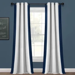 40"x84" Kids' Block Border 100% Lined Grommet Blackout Single Window Curtain Panel - Lush Décor -Kids Furniture Shop GUEST d5a8b37d 52f7 4b4c ae8f b08a1b3e12ff