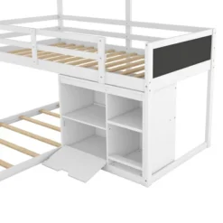Twin Size L-shaped Wood Triple Bunk Bed With Storage Cabinet, Ladder And Blackboard-ModernLuxe -Kids Furniture Shop GUEST ddddd968 28a3 488b b309 eab0d40e0265