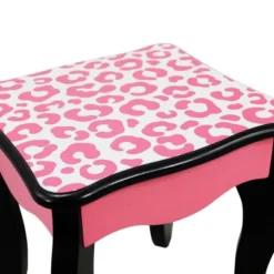 Fashion Leopard Prints Gisele Play Wooden Vanity Set Pink / Black - Teamson Kids -Kids Furniture Shop GUEST dfa43ade 0f84 44ad bba6 3fabb6c32e9f