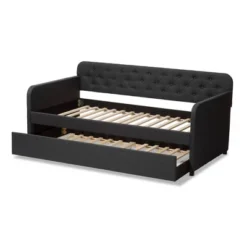 Twin Camelia Fabric Upholstered Button Tufted Sofa Daybed Gray - Baxton Studio -Kids Furniture Shop GUEST e07b6128 19dc 4b03 9e44 a3b725cecf05