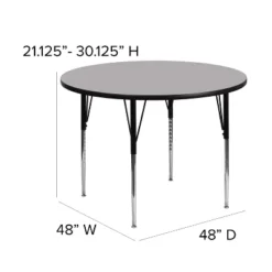 Emma And Oliver 48" Round Laminate Adjustable Activity Table -Kids Furniture Shop GUEST e45228bd 954b 4fd4 81e2 19cb8dd11db7