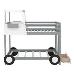 Twin Over Twin Car-Shaped Bunk Bed With Wheels, Drawers And Shelves, Gray - ModernLuxe 13 Twin Over Twin Car-Shaped Bunk Bed With Wheels, Drawers And Shelves, Gray - ModernLuxe -Kids Furniture Shop GUEST e5709583 6499 4211 bd66 1cdae88ef0c6