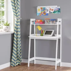 Kids' Desk With Ladder Shelf Storage And 2 Bonus Magnetic Art Display Bars White - RiverRidge Home -Kids Furniture Shop GUEST e76461f9 1050 4bd6 9ae5 4c8619ccf4d2