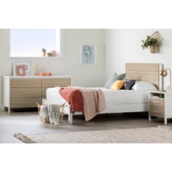 Munich 2 Drawer Nightstand - White/Soft Elm - South Shore -Kids Furniture Shop GUEST e76e5db2 c47b 41cd afa4 4174a929a998