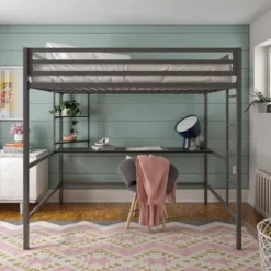 Full Maxwell Metal Loft Bed With Desk & Shelves - Novogratz -Kids Furniture Shop GUEST e7d39efe 3616 4542 8d4e 5e9c1d47c285