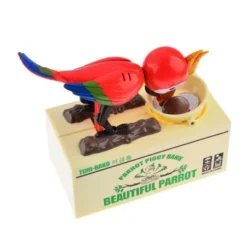 Insten Parrot Piggy Bank Robotic Coin Munching Toy Money Box, Red, 6.6x6.5 Inches -Kids Furniture Shop GUEST ec30c160 b7c2 4e4d 8e3a ce407fbb3c9c
