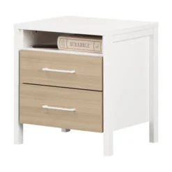 Munich 2 Drawer Nightstand - White/Soft Elm - South Shore -Kids Furniture Shop GUEST ee832656 4a0f 47a8 94e9 7b293e4c9fc9