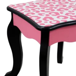 Fashion Leopard Prints Gisele Play Wooden Vanity Set Pink / Black - Teamson Kids -Kids Furniture Shop GUEST f050d564 4cd2 4618 9bbe dede3daf9263