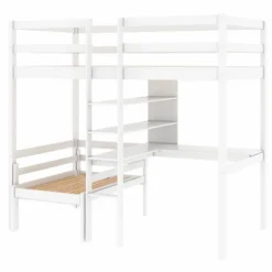Convertible Loft Bed With L Shaped Desk, Shelf And Ladder, White - ModernLuxe -Kids Furniture Shop GUEST f1daeda8 e6df 41f9 b8ae 2e1994c5084e