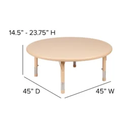 Emma And Oliver 45" Round Natural Plastic Height Adjustable Activity Table - School Table For 4 -Kids Furniture Shop GUEST fd16d9a9 e74d 4d43 8864 c668994b06ff