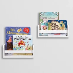 2pk Kids' 10" Floating Wall Mount Bookshelf Set White - RiverRidge Home -Kids Furniture Shop GUEST fe817720 8317 4443 9e28 6e054c23eaba