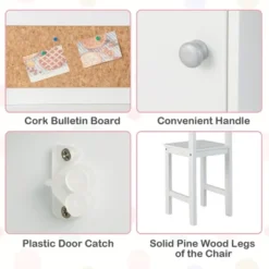 Costway Kids Desk And Chair Set Study Writing Workstation With Bookshelf & Bulletin Board -Kids Furniture Shop GUEST fe9615b2 8882 4a03 9ce4 df0c2353e255