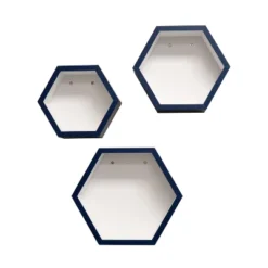 8" X 10" X 12" Set Of 3 Hexagon Shelves For Kids' Room - InPlace -Kids Furniture Shop GUEST ffd6b925 e70e 4303 8d63 78675ef0a395